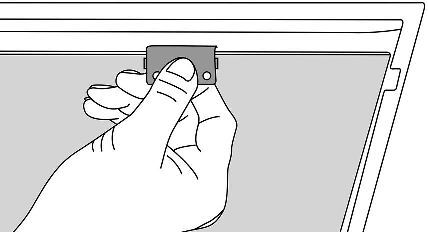 Servicing Instructions 3.4 There is a clamp at the top of each corner of the glass viewing panel that secure the glass in place, see Diagram 2. 2 4.