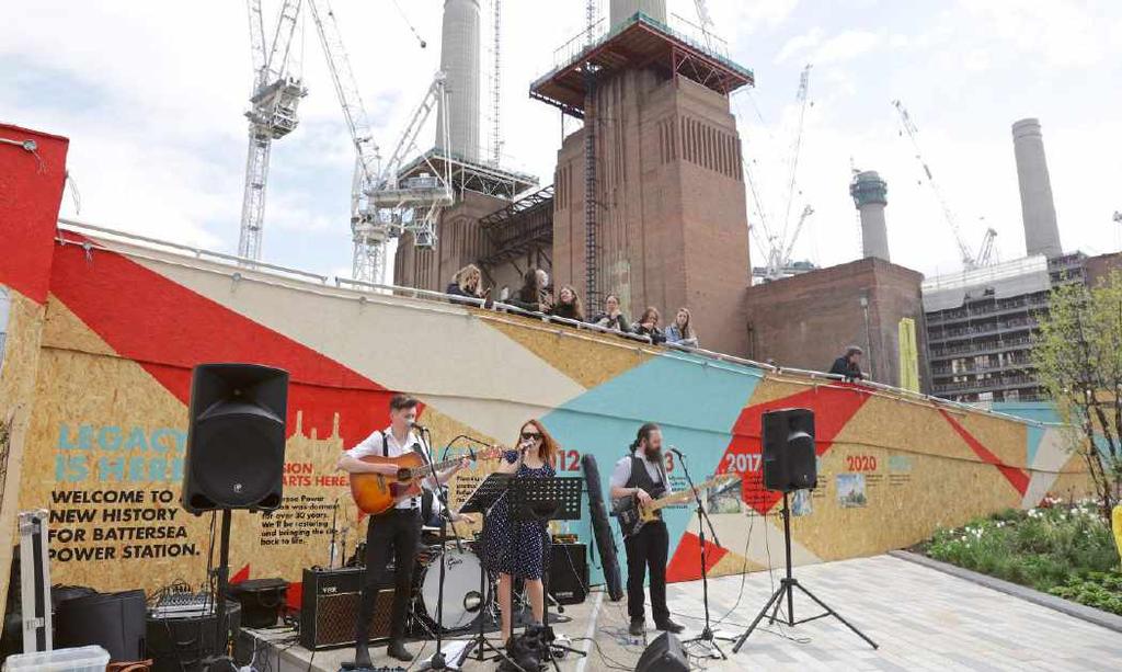 BATTERSEA POWER STATION WATERFRONT STAGE AREA WHAT OUR GUESTS HAD TO SAY PERFORMANCE STAGE AREA 16m 2 CAPACITY 10 LENGTH 4m WIDTH 4m A really intimate spot. Great to perform so close to your audience.