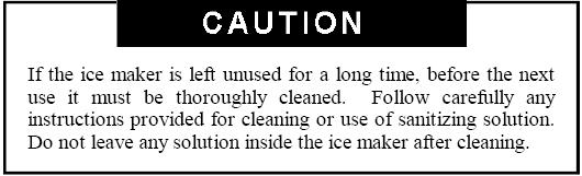 Never keep anything in the ice storage bin other than ice: objects like wine and beer bottles are unsanitary, and the labels may slip off and block the drain. What should be kept clean?