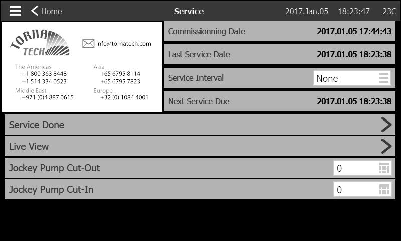 Service Service Informations on how to reach technical support, concerning the commissioning date, the last service date and the next service due date is available on this page.