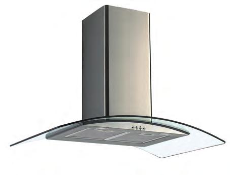 InAlto Appliances by Titus Tekform Premium Designer Glass Canopy Rangehoods World-class performance Profound reliability and durability Modern mix of stainless steel and glass LED lights 900mm Curved