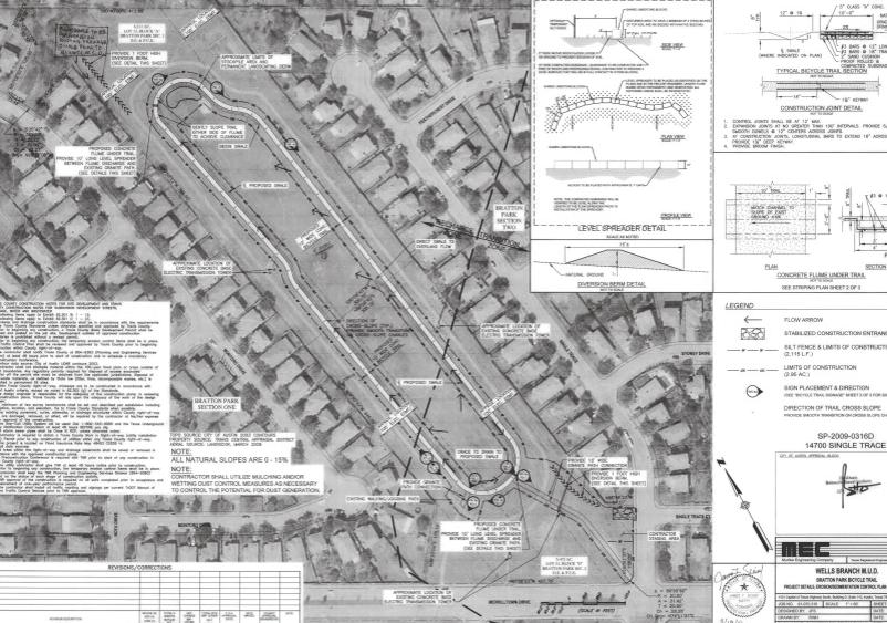 PREVIOUSLY PROPOSED VELOWAY Proposed at the LCRA easement on Merrilltown Road, the plan for the veloway or bike loop was permitted and documents were submitted and made ready for construction.