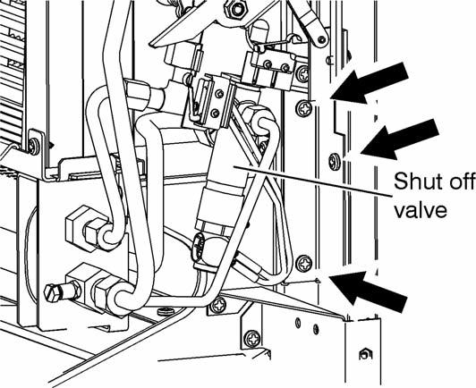 7. Carefully slide the burner module to the right to free it from the right side of the radiant box (See figure 18). 11.7 To remove the complete burner module, pipes and pilot. 1. Remove the fascia as in section 11.
