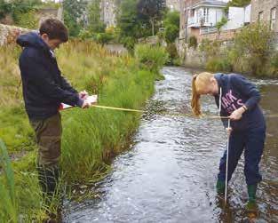 Rivers and Valley Field Studies for Physical Environments National 4 & 5 Geography Students work in small groups to measure and to record the river velocity, river depth, and bed load at three