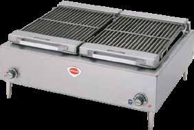 Cooking Equipment Countertop Charbroilers Electric Removable cast iron grates make clean up a breeze Lift-out drip-pan has handles for easy clean up Front mounted control comes with protective guard