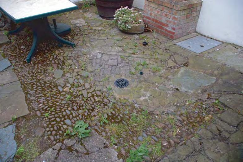 Plate 6: The cobbled surface of the courtyard to the rear of