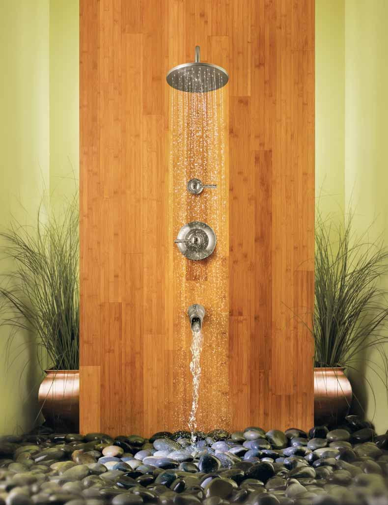 Bamboo Tub and Shower with