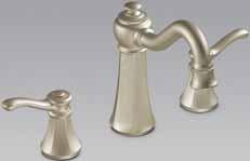 LAVATORY FAUCETS Centerset Lav Faucet / 6301 Widespread Lav Faucet / T6305* ROMAN TUB FAUCETS BIDET With hand shower / T934* Faucet only / T932* T5250* All Moen lav faucets feature a