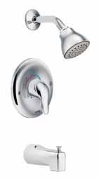 Chateau SHOWERING POSI-TEMP Showering Technology Pressure-balancing control TUB & SHOWER TUB & SHOWER TUB & SHOWER Lever Handle with EasyClean XL showerhead and diverter spout trim and valve / L2353