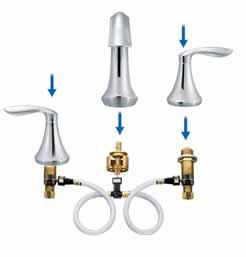 The M PACT Common Valve System is available in the following applications: Widespread bath faucets Roman tub faucets