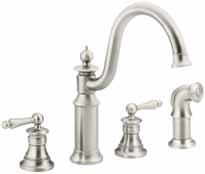 These kitchen faucets blend the traditional with the technical convenience of a