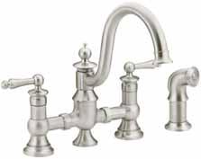 swivel spout and side spray / S712 Two-Handle Bridge Faucet with swivel spout and