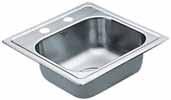 CAMELOT DROP-IN BAR SINKS 20-gauge stainless steel with10-year limited warranty EXCALIBUR DROP-IN BAR SINKS 22-gauge stainless steel with 5-year limited warranty DRAIN ASSEMBLIES 3 1 /2" Stainless