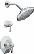 POSI-TEMP Showering Technology Pressure-balancing control iodigital VERTICAL SPA iodigital controller, remote, rainshower showerhead, hand shower, four flushmount body sprays / TS296* with SA340