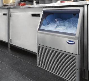8 Maestro Plus Compact Maestro Plus ice machines Maestro Plus integrated icemaker bin is only 24" wide and fits under standard 34" counters. Available with legs for freestanding applications.