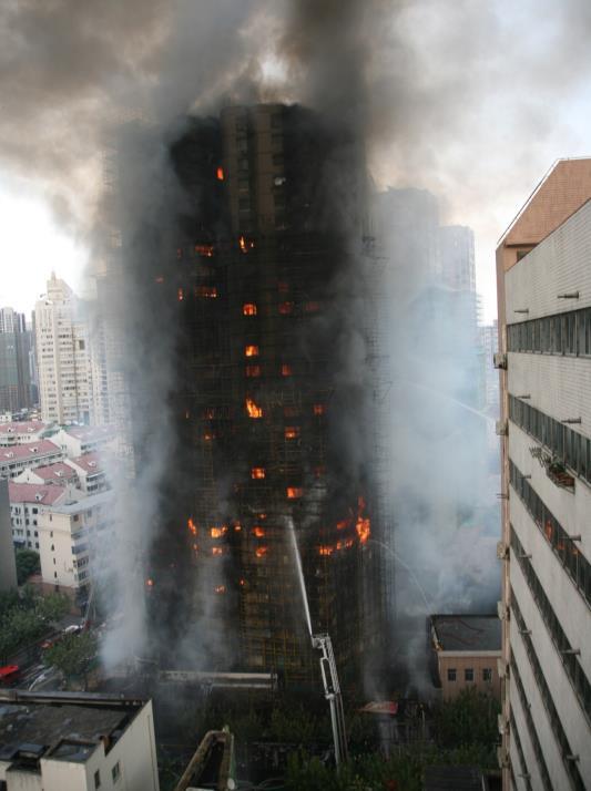 One example is the Shanghai 28-storey residential building fire on 15 November 2010, believed to be caused by welding