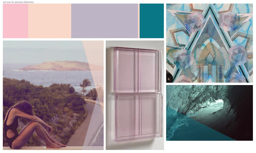 Translucent hues carry the weight of this harmony, as layered lilacs and roses are anchored by deep