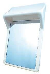 virtually indestructible plastic mirror insert, with impact resistant one-piece moulded
