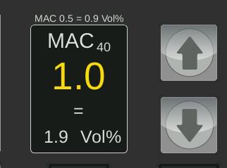 12 Setting MAC value (Vol%) Operation mode.