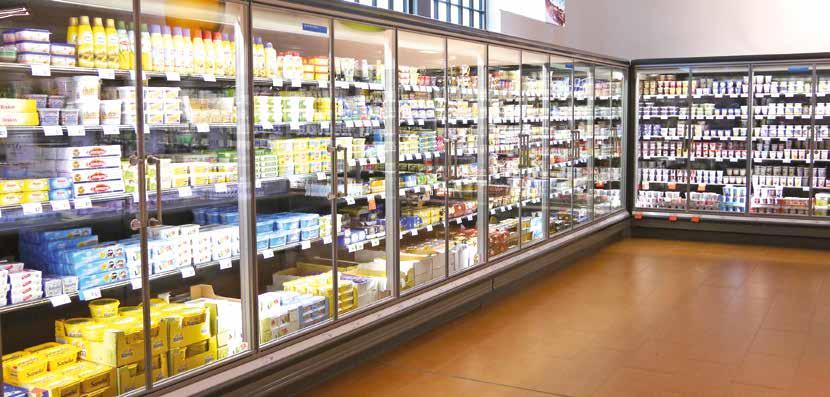 Glass doors for refrigerated wall multidecks: Safe Tmax The advantages at a glance Maximum transparency thanks to narrow glass surround Even refrigeration We also offer complete systems for cold