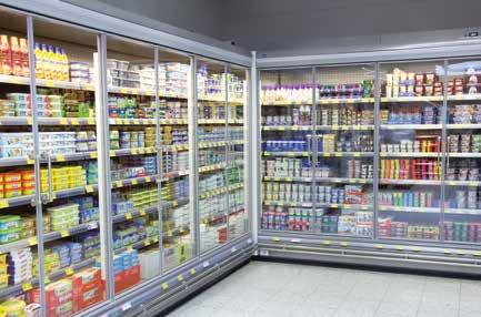 The glass door offers exceptional visibility for optimal goods displays