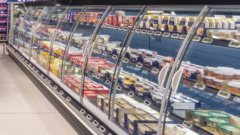 Glass doors for refrigerated wall multidecks: ShapeFlex Curve The advantages at a glance Large opening width, easy to use and clean Dynamic, premium design for inviting goods displays No condensation