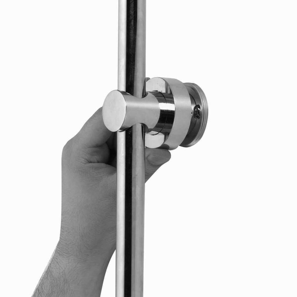 5 Carefully slide the wall bracket up the riser tube assembly to conceal the join