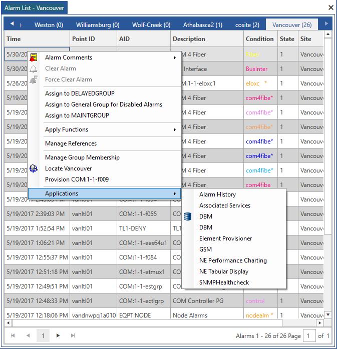 Alarm List Manage References See Database Manager (DBM) help for information regarding this feature. Manage Group Memebership See Database Manager (DBM) help for information regarding this feature.