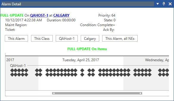 Alarm Detail History The history option allows you to view the local alarm history stored in the database.
