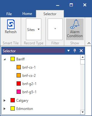Selector Selector The Smart Tiles Selector is a simplified version of Telenium Managers Client Suite Record Selector. The Selector tile functions as a parent tile for other tiles to set their context.