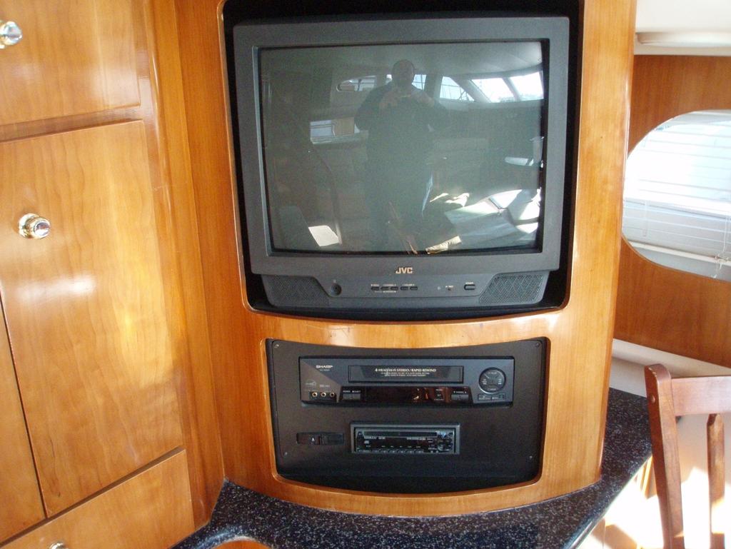 21 TV/DVD player is in the entertainment system A TV/VCR Combo is in the entertainment cabinet and the aft stateroom.