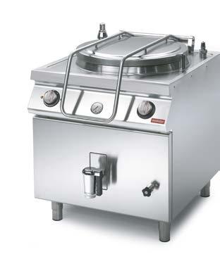 700 pans picture model description dimensions (cm) total gas power (kw) total electric power (kw) supply voltage PK 70/80 PGD50 Gas boiling pan, direct heating, capacity 50 L 80x73x87 h 10,5 0,1
