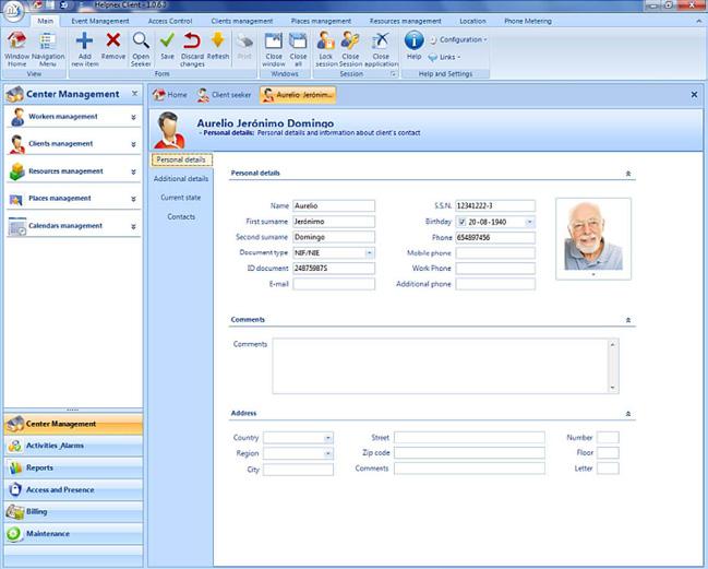 THE SOFTWARE MODULES Management of the healthcare center: managing employees and their individual calendars, patients, medical equipment. Activities, alarms and tasks. Reports in different formats.