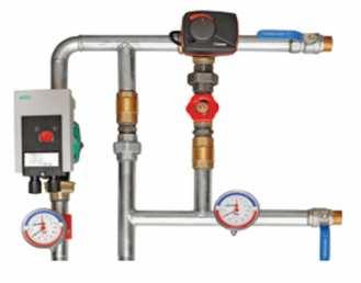 PIPEWORK PACKAGE PPU (fully assembled) 1. Stop valve 2. Return valve 3. Throttling valve 4. Control valve 5. Circulation pump 6. Manometer/ Thermometer 7.