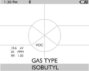 Description 3.11 Displaying Current Response Factor The current Response Factor (RF) is displayed at device startup along with the PID lamp potential in ev value, sensor range and VOC gas type.