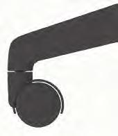 Back yoke (black) Height adjustable arm (black)