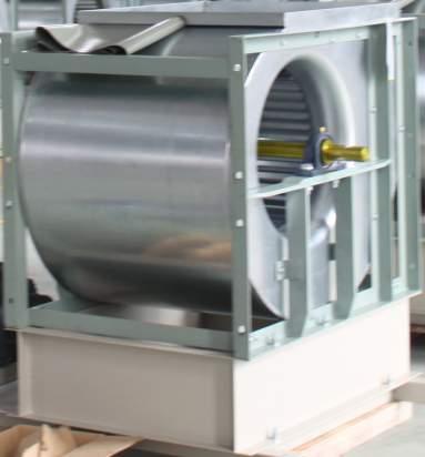 The Evaporator-blower section consists of a double-wall casing cabinetry, either single blower or twin fans, an evaporator cooling coil, motor and drive package resiliently mounted and isolated from