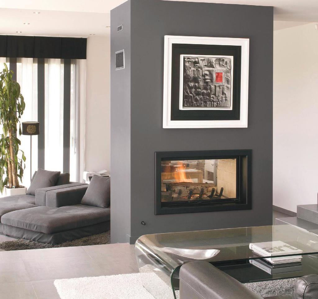 AXIS H1200DS The artisan engineered Axis H1200DS double sided inbuilt wood fireplace is a the perfect divider between two living spaces.