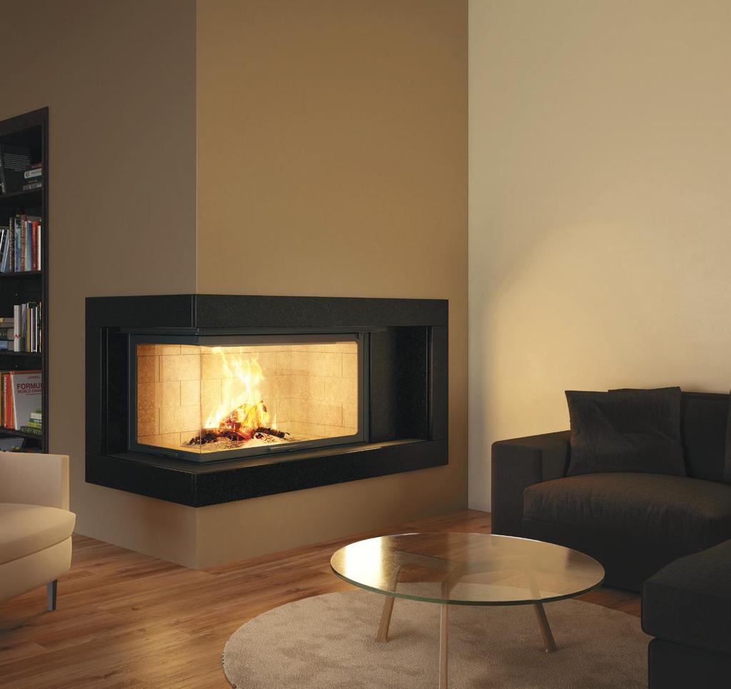 AXIS H1200VLG The Axis H1200 VLG two sided wood fireplace, with left hand side glass viewing area, is a display of geometric versatility and artisan engineered construction and will exude mesmerizing