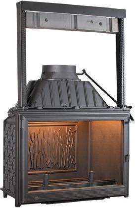 largest in our cast iron firebox range and accomplishes designer fireplace excellence.