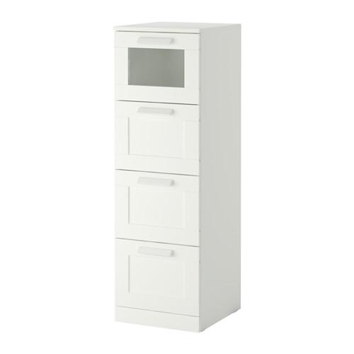 IKEA Brimnes 4 drawer chest 15 3/8in wide x 18 1/8 deep x 48 7/8in high Black 203.603.98 White 003.603.99 $276.