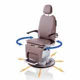 7 forward tilt and 90 shock position Arm rests can be folded individually, and move synchronously with the backrest Optimum positioning in just a few seconds Top section of chair can be rotated 360