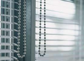 A single control raises or lowers the blind as well as tilting the slats.