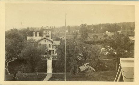 An early photograph from an upper floor of