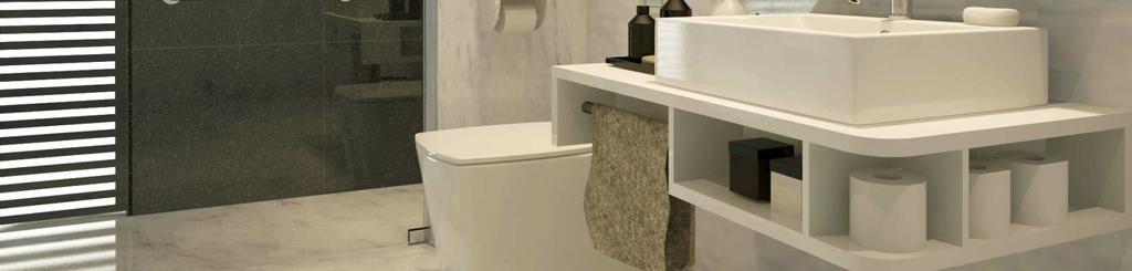 (SS-1202) This modern vanity top design provides function with easy