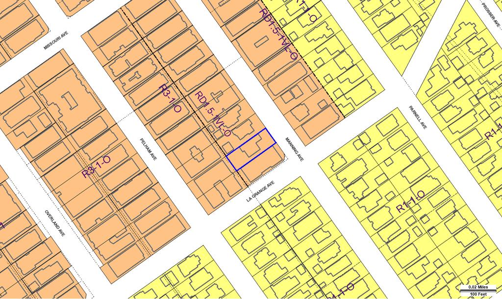 ZIMAS PUBLIC Generalized Zoning 03/21/2018 City of Los Angeles Department of City Planning Address: 1953 S MANNING AVE Tract: TR 5609 Zoning: RD1.