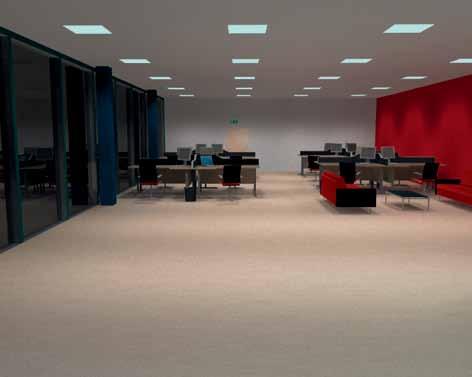 Energy saving Scheme 1: Typical open plan office (500lux) 9.6m x 9.6m Scheme 2: Leisure space (300lux) 9.6m x 18m AFTER AFTER BEFORE BEFORE Scheme: Luminaire Type No.