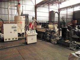 Plastic Extrusion Machine with 4 Heating Zones, Strand Chopper, Hydraulic