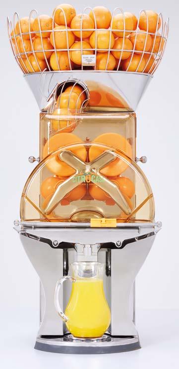 per minute: Fruit supply Optimal fruit size Measurements (H x W x D in cm/in) Net weight (in kg/lbs) Power protection 30 pcs. approx. 2 l juice 17 kg 37.