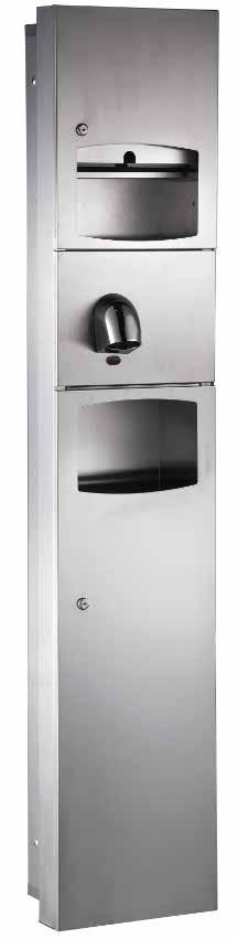 KINOX KMR 4N MULTI FUNCTION SEMI-RECESSED PANEL Hand Dryer, Paper Dispenser & Waste Receptacle KEY FEATURES Door - 18-8, Type-304, Stainless Steel 100 70 Cabinet - 18-8, Type-304, Stainless Steel.